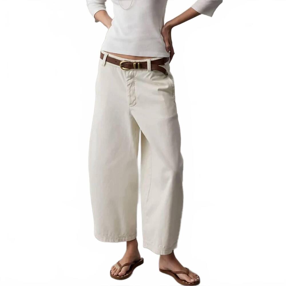 NEW FREE PEOPLE lay down chino trousers in clean ivory